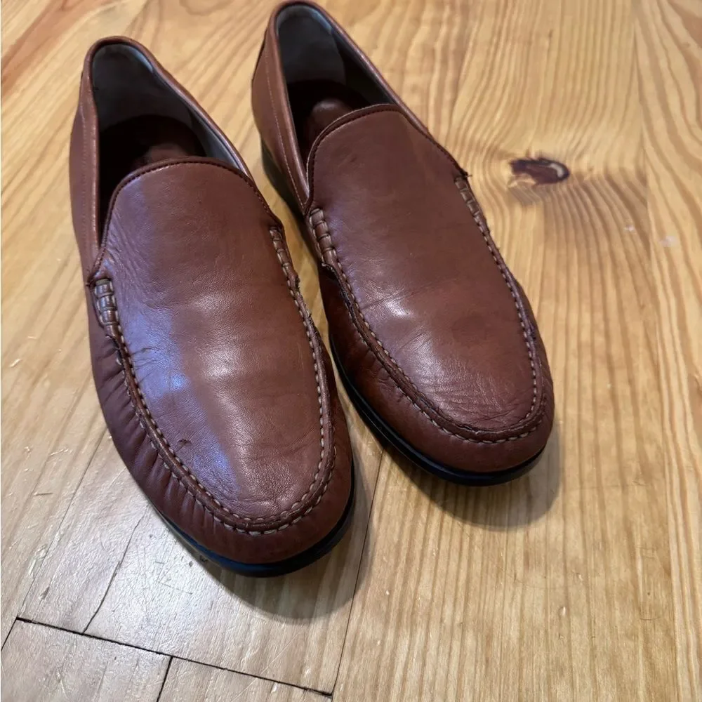 Johnston & Murphy Cresswellven Loafers Shoes 20-8470 Cognac Sz 9.5 M SheepSkin